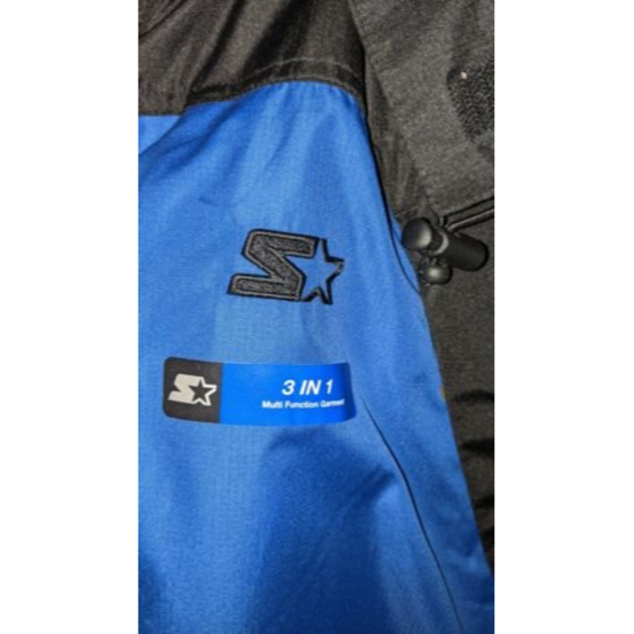 Starter Jacket 3 in 1 Men's Large 42-44 Removable Hood Blue & Gray NEW - Picture 3 of 15